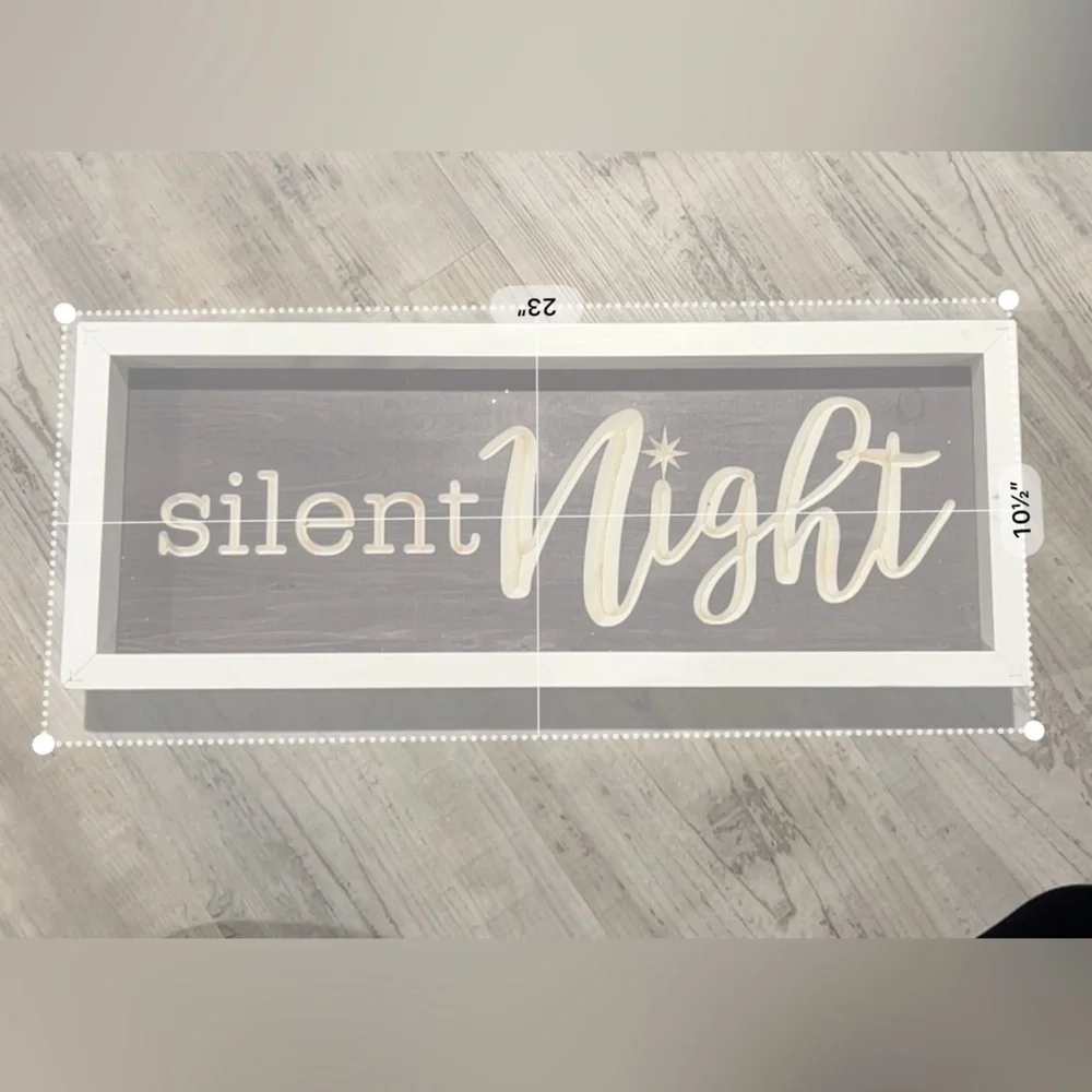 Silent Night Rustic Christmas Wall Art Farmhouse Holiday Sign